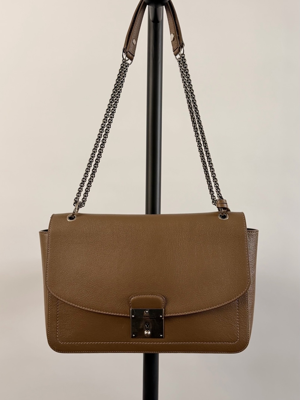 Marc Jacob’s Brown Leather Shoulder Bag with Chain Strap